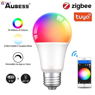 Zigbee3.0สมาร์ทหลอดไฟ Tuya หลอดไฟ RGBCW eWeLight 9วัตต์เปลี่ยนสี LED ไฟ E27 110โวลต์220โวลต์สมาร์ทชีวิต APP เข้ากันได้ Alexa Google บ้าน [Goob]