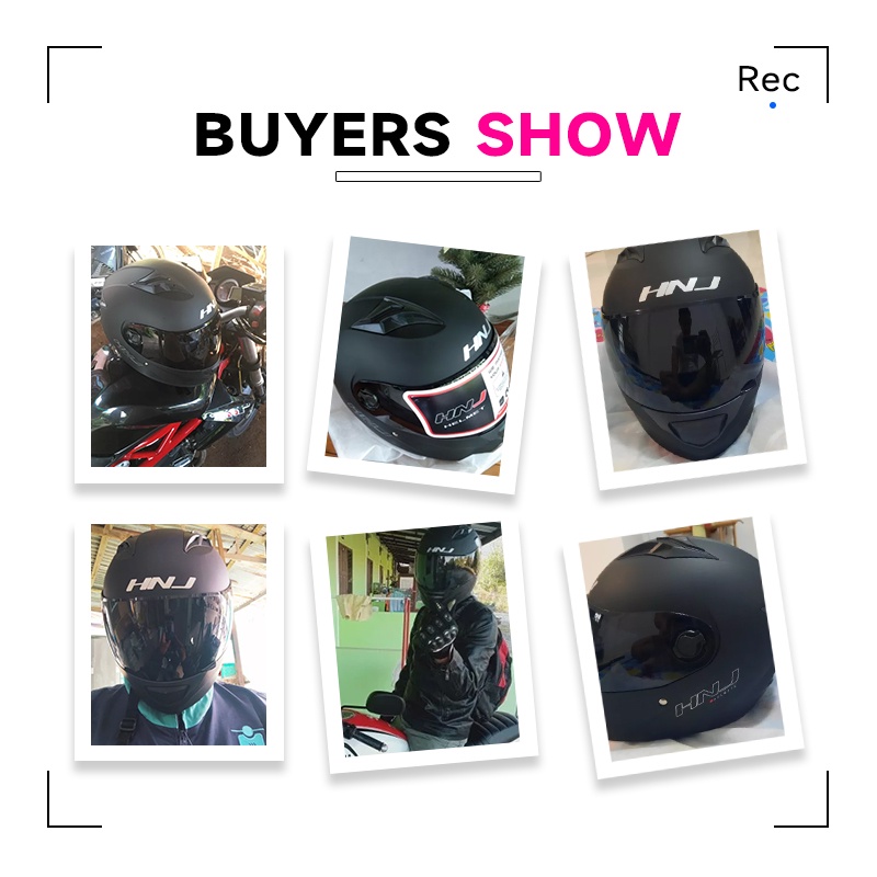 HNJ หมวกกันน๊อคเต็มใบ ขี่ม้า ป้องกันแสงแดด Motorcycle - รูปที่ 4