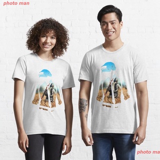 เสื้อวินเทจผญ เสื้อทหาร photo man เสื้อยืดผู้ชาย PUBG MOBILE PUBG Essential T-Shirt women Tee