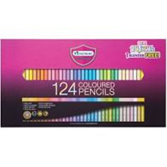 สีไม้ Master Art รุ่น Premium Grade124สี MASTER SERIES (ดินสอสี 100 แท่ง+สีพาสเทล 24 แท่ง) 124 Colou