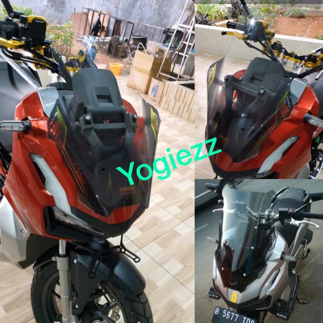 กระจกบังลม honda adv visor flyscreen adv winshield ชิวหน้าลม honda adv 150 mr คาร์บอน