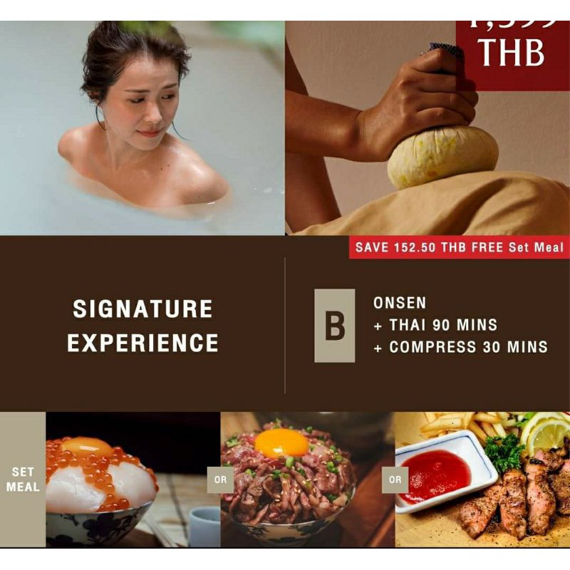 Yunomori Onsen + 90 min Thai Massage + 30 min Compress +Set Meal ได้ทั้งออนเซ็น นวดไทย นวดประคบ เซทอ