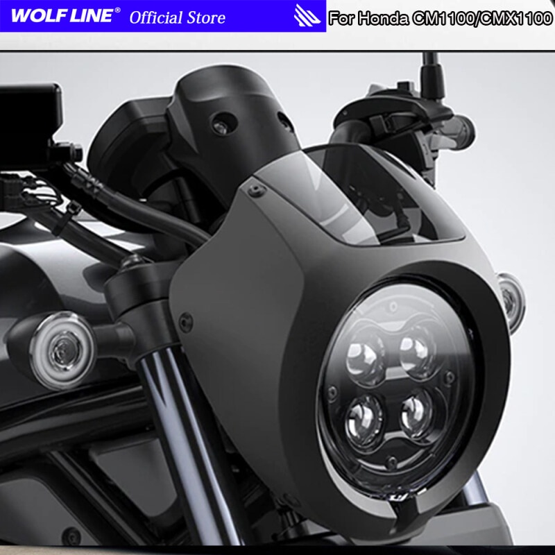 Ultrasupplier ฝาครอบไฟหน้า Cafe Racer Retro Fairing WindScreen รถจักรยานยนต์ REBEL สําหรับ Honda REBEL CM1100 CMX 1100 CMX1100 2021-2025