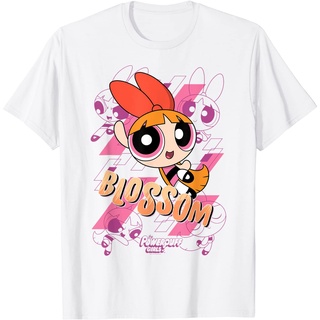 เสื้อยืด พิมพ์ลายดอกไม้ Cn The Powerpuff Girls Blossom MovesSize S-5XL