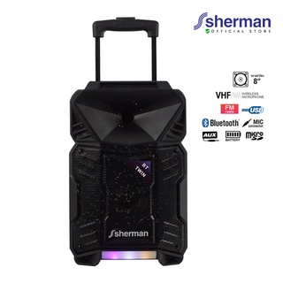 Sherman ลำโพงล้อลากอเนกประสงค์ รุ่น APS-109 สีดำ