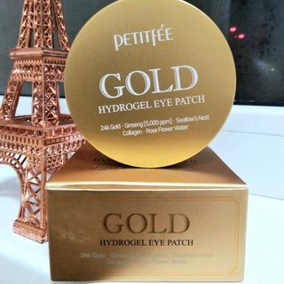 [พร้อมส่ง] สินค้านำเข้า ของแท้ 100% มาร์คใต้ตาไฮโดรเจล Petitfee, Gold Hydrogel Eye Patch, 60 Pieces