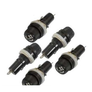 Di shop กระบอกฟิวส์ AC 15A 250V Screw Cap Panel Mounted 5 x 20mm Fuse Holder Black (5 Pcs)