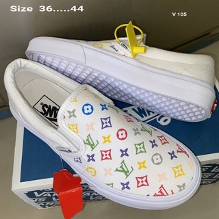 รองเท้าVANS Slipon Louis (แวนส์ สลิปออน ลายหลุยส์) สำหรับผู้ชายหรือผู้หญิง  สินค้าถายจางงานจริง100%