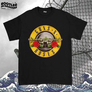 เสื้ เสื้อยืด พิมพ์ลายโลโก้ Guns And Roses สําหรับผู้ชายS-5XL