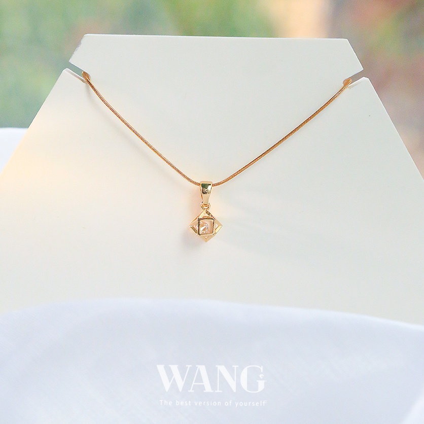 WJ18k ชุบทองไทเทเนียมเหล็กสแตนเลสเพทายสร้อยคอสไตล์เกาหลีที่เรียบง่ายเครื่องประดับแฟชั่นหญิงสาวเย็นพังก์สไตล์เครื่องประดับ