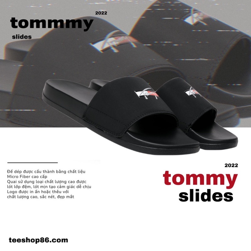 รองเท้าแตะ Strapper - Tommy Logo basic Black