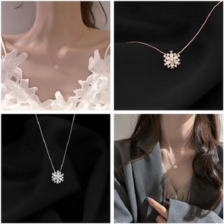 (มีสองสี) สร้อยคอสโนว์เฟลกคริสตัล • Crystal Snowflake Necklace