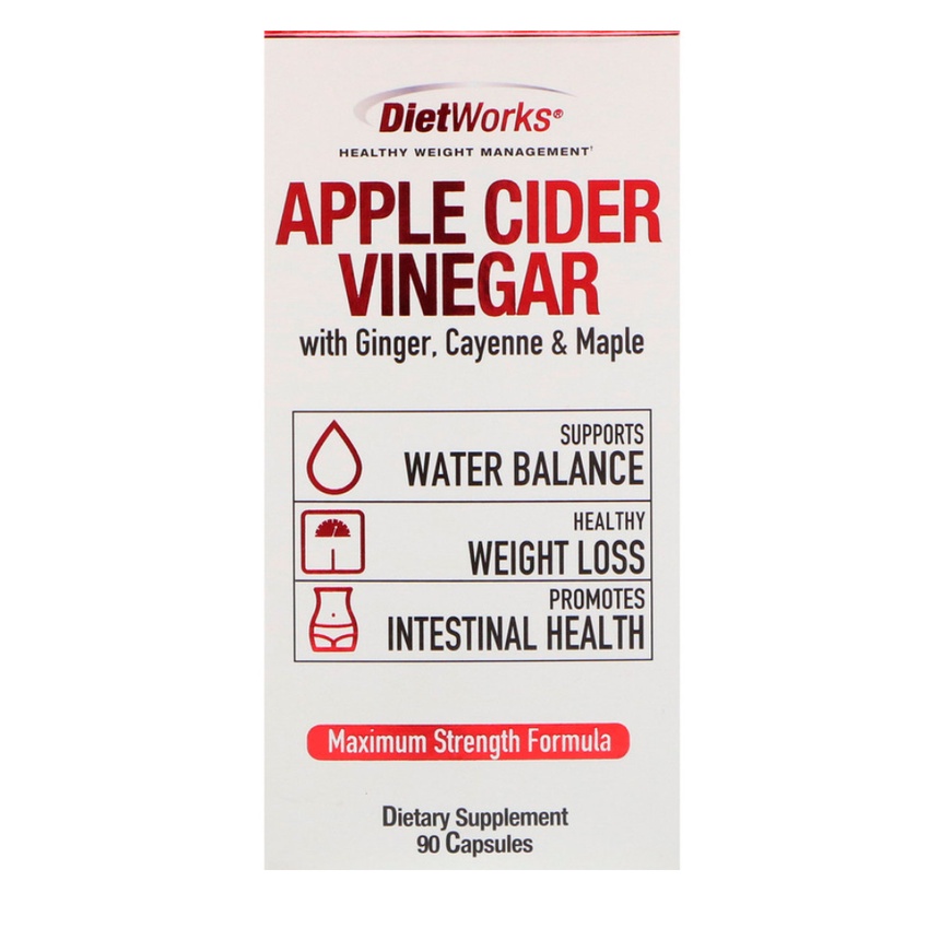 DietWorks, Apple Cider Vinegar, 90 Capsules