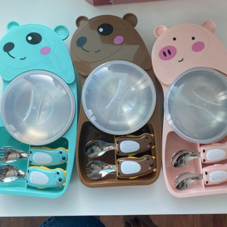 SALE 50% ตำหนิช้อน(ถลอก)  Animal meal set  Sale 50%