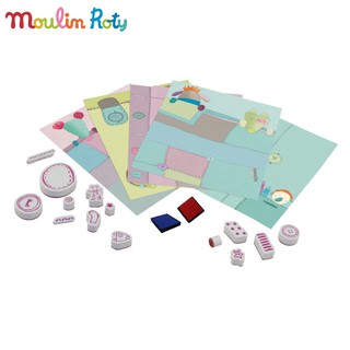 Moulin Roty ชุดตัวปั้ม Stamper + ถาดหมึก ชุดตัวปั้มศิลปะ MR-629616