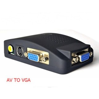 PC Laptop Composite AV/S Video To VGA TV Converter Monitor Adapter Switch Box