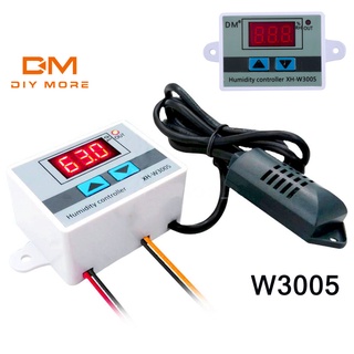 DIYMORE W3005 DC 12โวลต์24โวลต์AC110V-220V LEDดิจิตอลควบคุมอุณหภูมิความชื้นเครื่องวัดอุณหภูมิ+สวิทช์เซ็นเซอร์