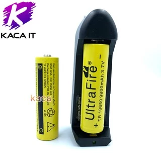 ถ่านชาร์จ 18650 Ultrafire Li-ion 3.7V 9800mah จำนวน 2 ก้อน แถมที่ชาร์จ 1 อัน