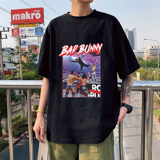 เสื้อยืดคอกลมใหม่ เสื้อยืดแขนสั้น ผ้าฝ้าย 100% พิมพ์ลายกระต่าย Rapper Bad ทรงหลวม สไตล์คลาสสิก สําหรับผู้ชาย LHZYS-5XL