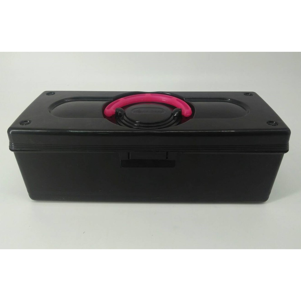 กล่องเครื่องมือ2ชั้น สีดำ (กxยxส) 12x30x10 CM. คละสี