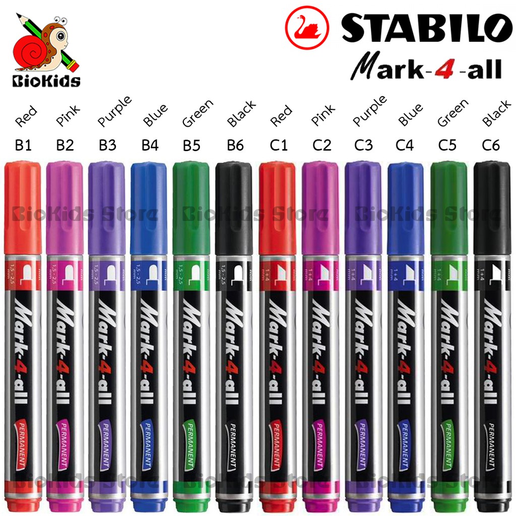 Successful four times Signal Stabilo mark-4-all permanent marker | Shopee Thailand