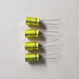 แพ็ค 4 ตัว Capacitor คาปาซิเตอร์ 2.2 uF 100 V NP คอนเดนเซอร์ ซีกันขาด ซีเสียงแหลม คาปาเสียงแหลม คาปาซิเตอร์ลำโพง