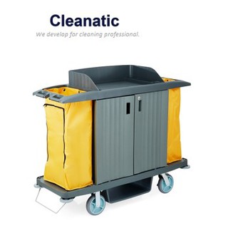 Cleanatic   C-7019	รถเข็นเมทพลาสติก ( สำหรับห้องพัก )แบบมีประตู