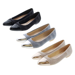 [ สินค้า Clearance ลด 80% ] Jelly Beans Knitto Flats รองเท้าคัทชูหัวแหลม (รวม 3 สี) Charming Gold / Silver Sky / Starry Night