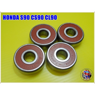 ชุดลูกปืนล้อ หน้า และ หลัง รหัส 6301 จำนวน 1 เซ็ท 4 ตัว สำหรับ HONDA S90 CS90 CL90 Front &amp; Rear Wheel Bearing 4Pcs.