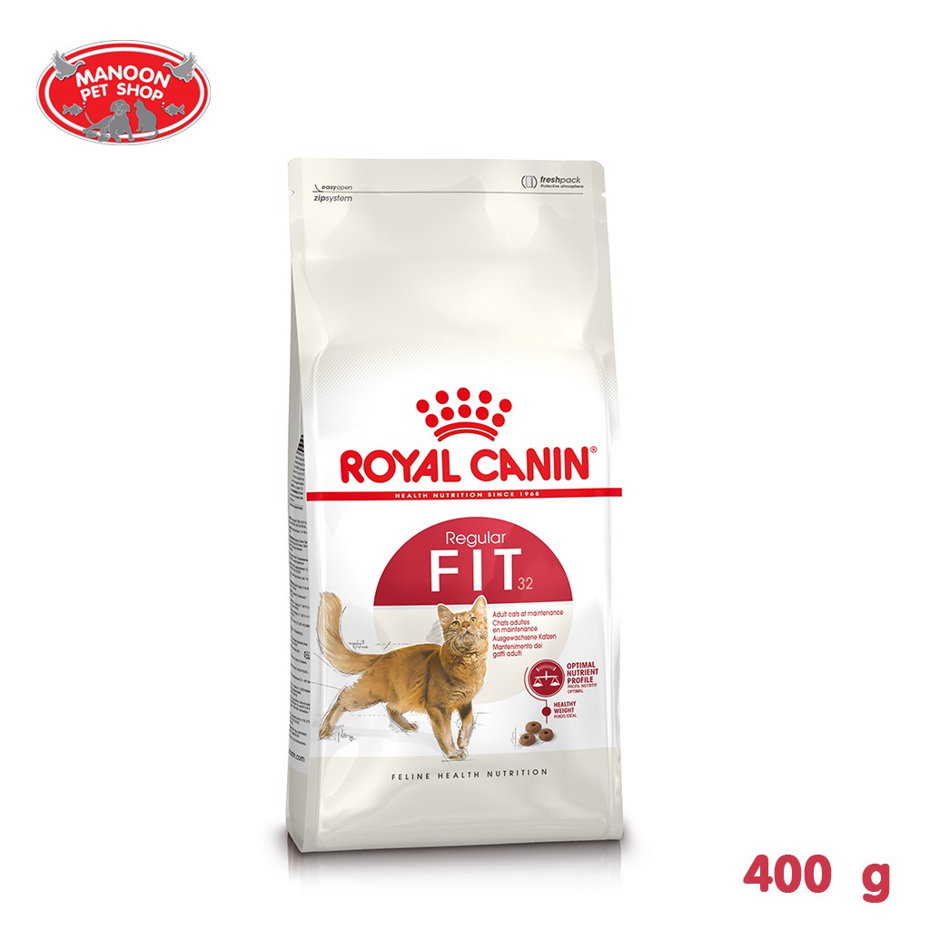 สินค้ารวมส่งฟรี⚡ [MANOON] Royal Canin Regular Fit 32 ขนาด 400g สำหรับแมวโตอายุ 1 ปีขึ้นไป ❤️ 🚛COD.เก็บเงินปลายทาง