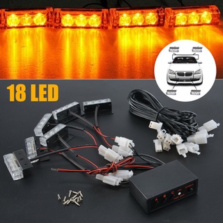 ไฟกระพริบเตือน 12V Led 3 ดวง สีเหลืองอําพัน สําหรับติดรถยนต์ 6 ชิ้น