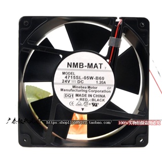 ของแท้ พัดลมระบายความร้อน กรอบอลูมิเนียม Minebea NMB 4715SL-05W-B60 -D00 24V 1.2A 12 ซม.