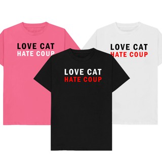 เสื้อยืด LOVE CAT HATE COUP  เก็บเงินปลายทาง