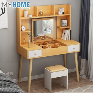 [โต๊ะเครื่องแป้ง] MYHome โต๊ะเครื่องแป้ง โครงไม้ 105x50x90 cm  โต๊ะมินิมอลสำหรับคุณผู้หญิง