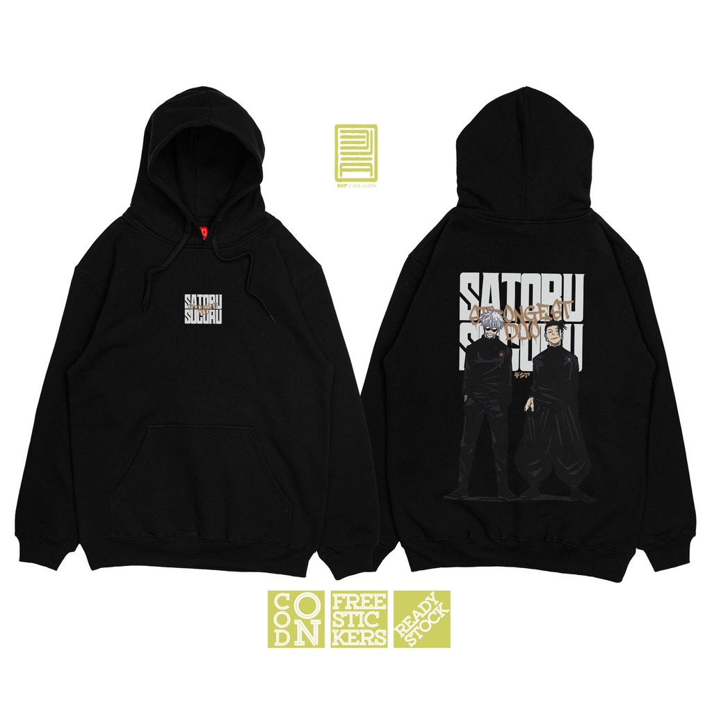 HOODIE SATORU SUGURU GOJO และ GUTO STRONGEST DUO JUJUTSU KAISEN ANIME MANGA SWEATER DJA CLOTH