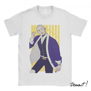 ผ้าฝ้ายคอกลมเสื้อยืด ลาย Golden Kamuy Shiraishi Dammit90sfrom S-4XL