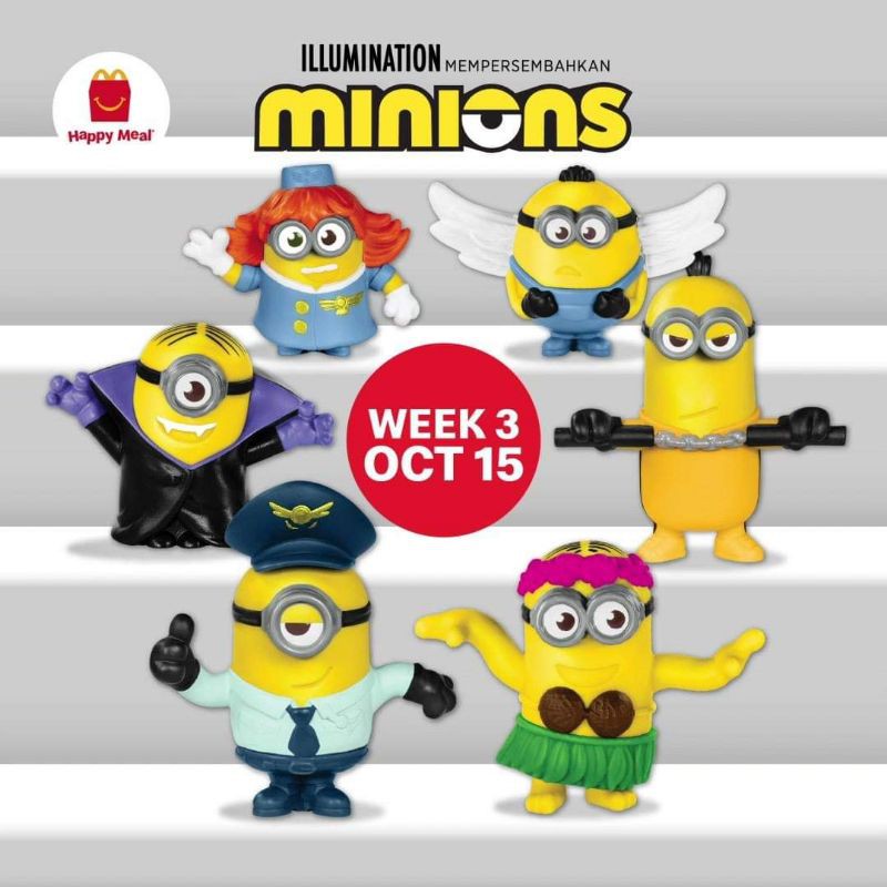 Mcdonald Happy Meal ของเล่นมินเนี่ยน Week3( 4, 5, 6, 31, 32, 33)
