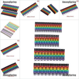 Amongspring ท่ามกลางฤดูใบไม้ผลิ✪ ป้ายแท็กตัวเลข C-Type หลากสีสัน สําหรับสายไฟ 1.5 2.5 4