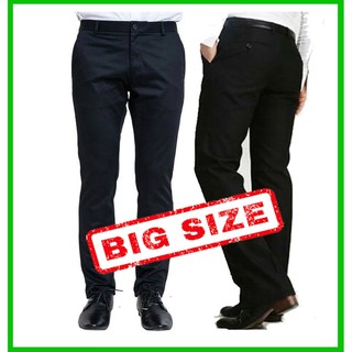 กระบอกเล็ก กางเกงทำงาน สแลค ไซส์ใหญ่  Big Size เอว 40-56 นิ้ว แบบไม่มีจีบหน้า สินค้าคุณภาพ ผ้าดี งานสวย ทรงสวย