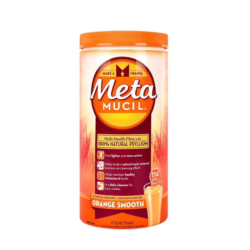 Metamucil Multihealth Fiber with 100% Natural Psyllium Meal Replacement Powder Orange เส้นใยมัลติเฮลธ์ อาหารทดแทนผง