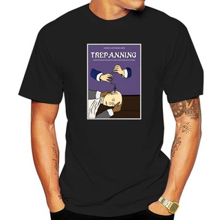 เสื้อยืดแขนสั้นลําลอง คอกลม ผ้าฝ้าย ทรงหลวม พิมพ์ลาย Trepanning Trading Card สีดํา และสีขาว สําหรับผู้ชาย