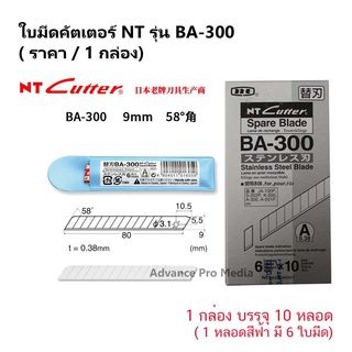 ใบมีดคัตเตอร์ NT รุ่น BA-300 งานติดฟิล์มกระจก กรีดกระจกไม่เป็นรอย( ราคา / 1 กล่อง บรรจุ 10 หลอด)