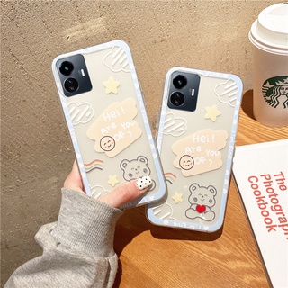 Ready Stock เคสโทรศัพท์ Casing VIVO Y02S / Y30 5G 2022 2022 New Transparent Handphone Case Cute Cartoon Bear Pattern Silicagel TPU Soft Case Shockproof Protection Cover for VivoY02s เคส