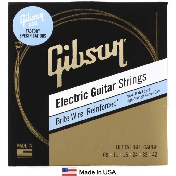 สายกีต้าร์ไฟฟ้า Gibson Electric Guitar  Strings Brite Wire Reinforced ของแท้ 100%