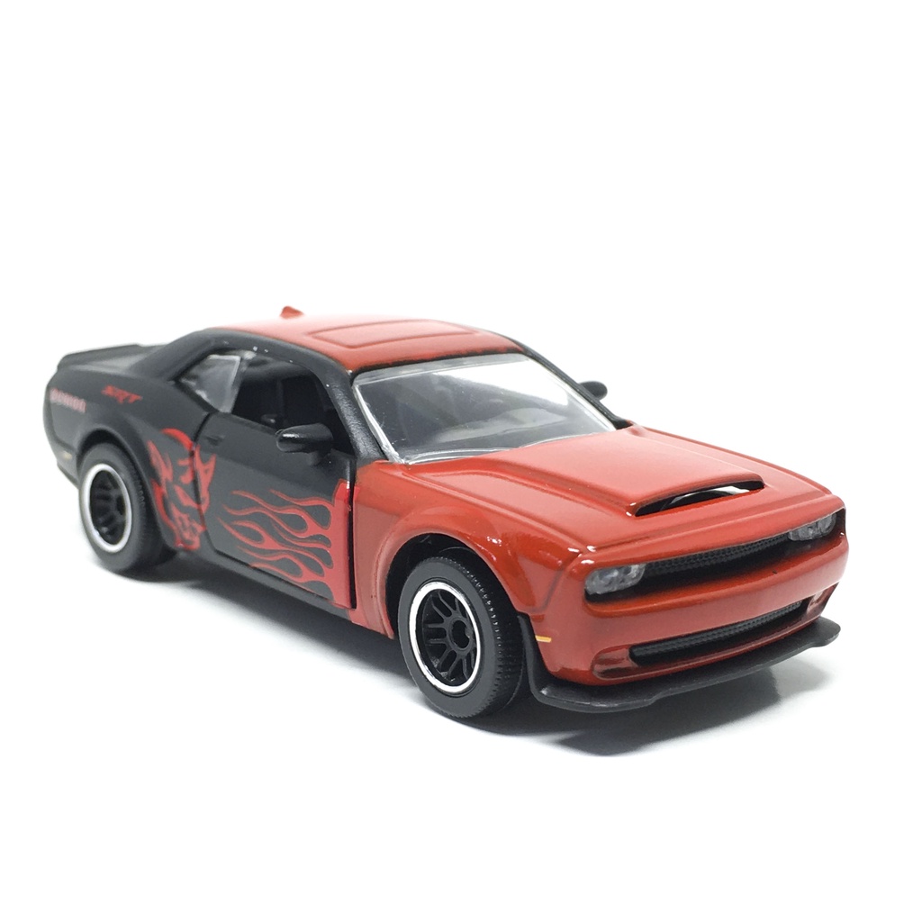 Majorette Dodge Challenger SRT Demon - Fire Frame - Red Color /Wheels D5CSCL /scale 1/66 (3 inches) 