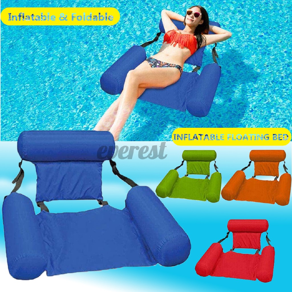 Swimming Floating Chair Inflatable Pool Seats foldable Water Bed Lounge Chairs 