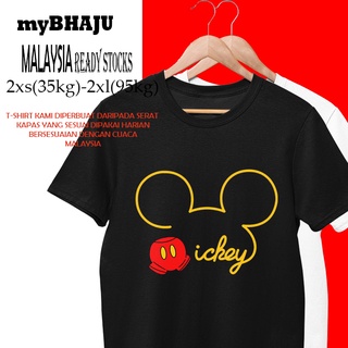 เสื้อยืดผ้าฝ้ายพิมพ์ลายDISNEY MICKEY MINNIE BAJU PEREMPUAN T-SHIRT WOMEN MEN LELAKI LENGAN PENDEK UNISEX HARGA MURAH VIR