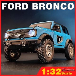 Klt 1:32 Ford Bronco รถของเล่น เปิดประทุน โมเดลโลหะอัลลอยด์ Diecast รถของเล่นสําหรับเด็ก เด็กผู้ชาย รถบรรทุกอัตโนมัติ ยานพาหนะ เสียง และของเล่นเบา