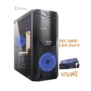 ATX CASE ITSONAS FORCE CRYSTAL ACRYLIC (BLACK/BLUE) ประกัน 1Y