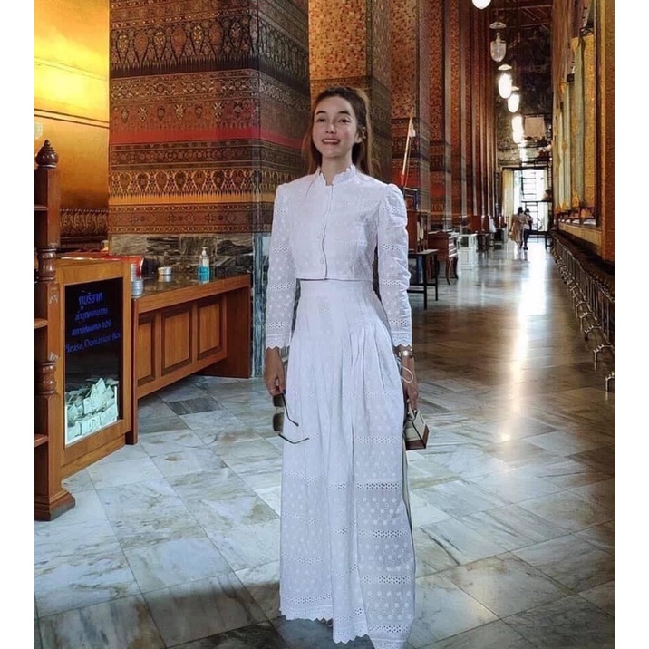 Code : Y  ชุดเซตเสื้อแขนยาว+กระโปรงผ้าลูกไม้แบบพรีเมี่ยม